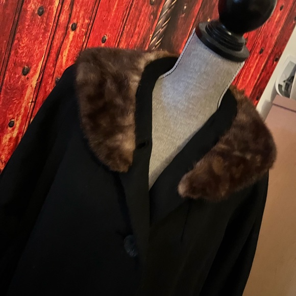 Ming condition 1950s swing fur collar pinup coat large - Picture 7 of 10